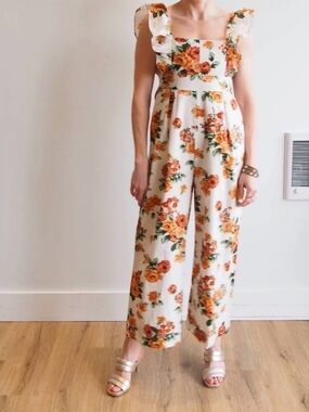 Mille NWT Alessia Romper in Antique Rose Ruffle Sz L